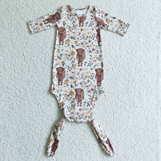 Newborn Cow Floral romper