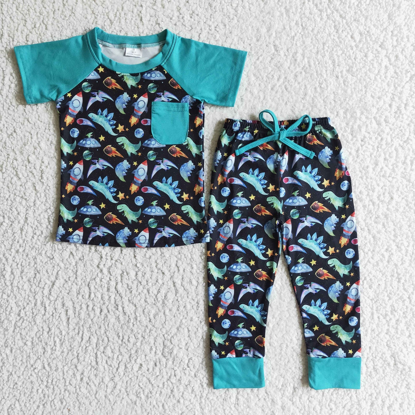 BSPO0024 Boys Dinosaur Blue Outfits