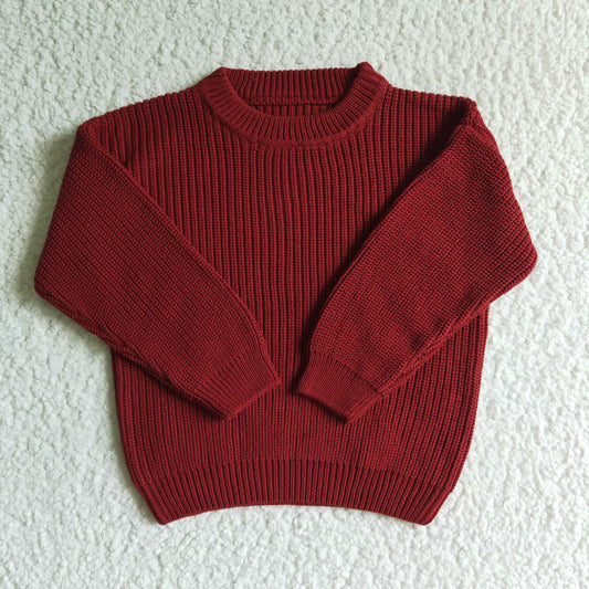 Girls Boys Dark Red Sweater