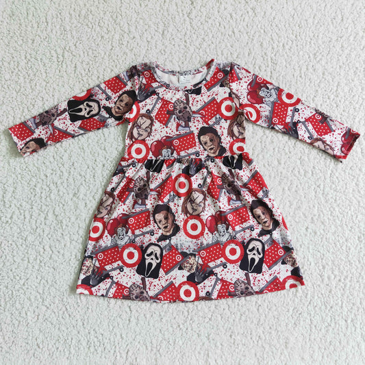 GLD0038 Girls Halloween Target Dress Long Sleeves