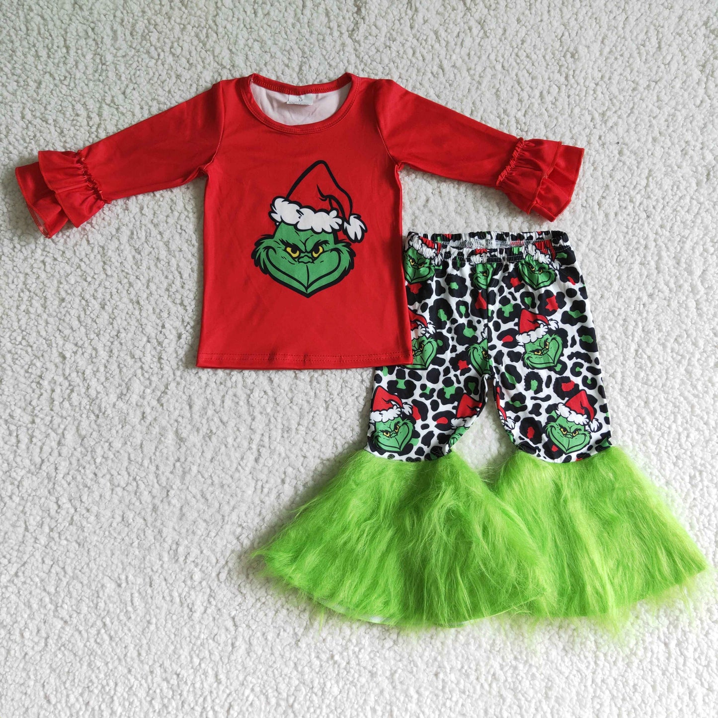 Girls Christmas Outfits Long Sleeves Fur Pants