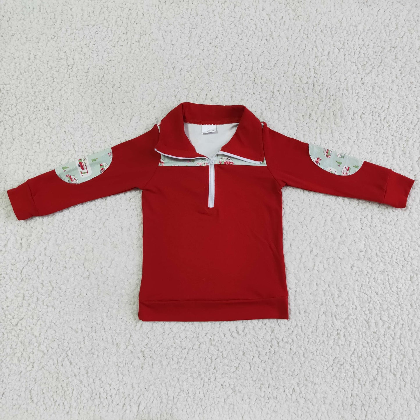 BT0047 Boys Christmas Red Pullover Top