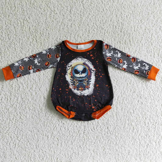 Baby Halloween Skull Rompers Long Sleeves