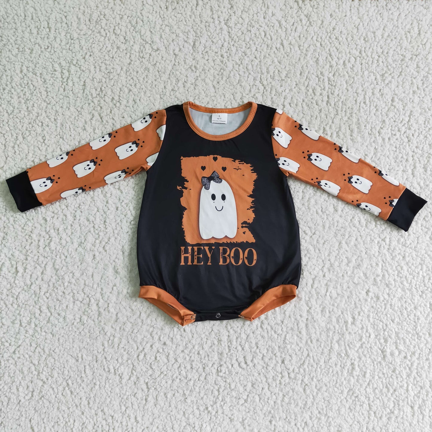 Baby Halloween Boo Rompers Long Sleeves