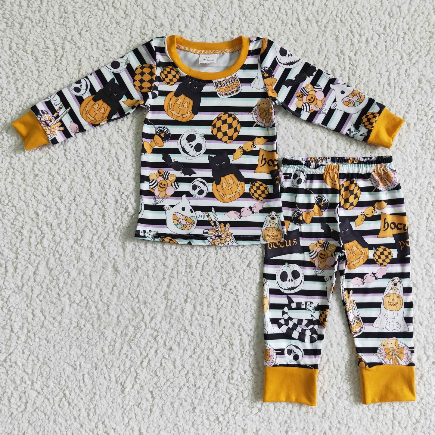 BLP0088 Boys Halloween Stripe Pajamas