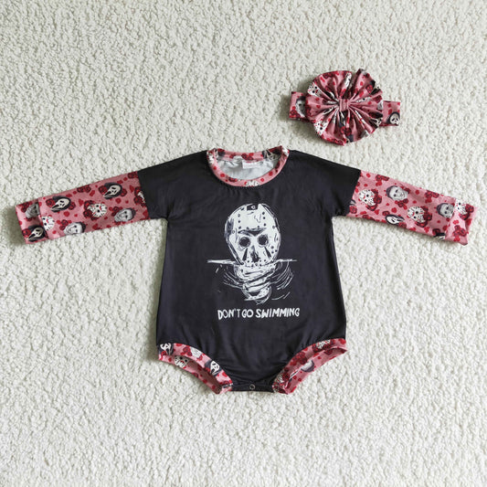 Baby Halloween Skull Rompers Long Sleeves