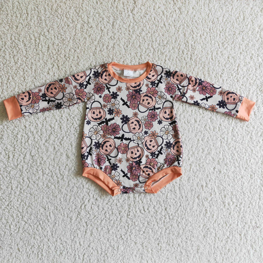 Baby Halloween Pumpkin Rompers Long Sleeves