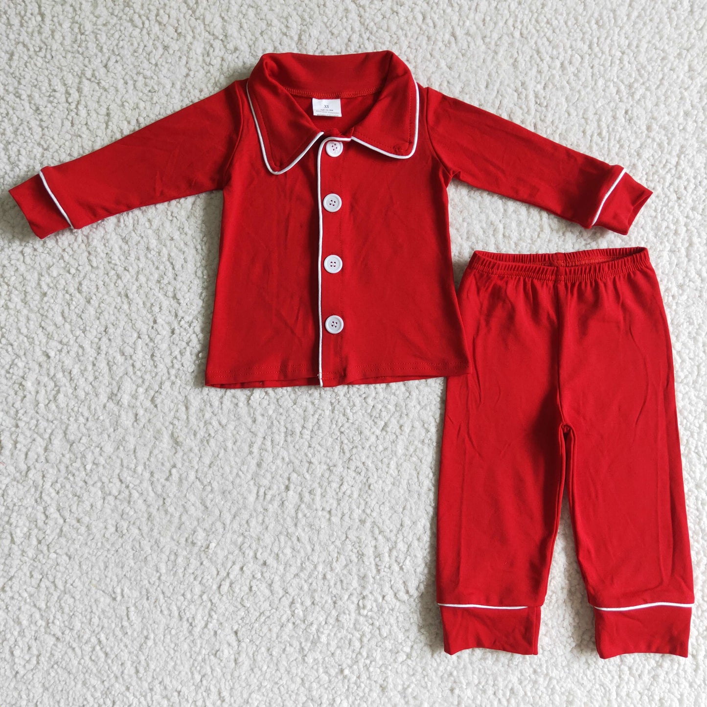 Boys Red Pajamas Long Sleeves Pants