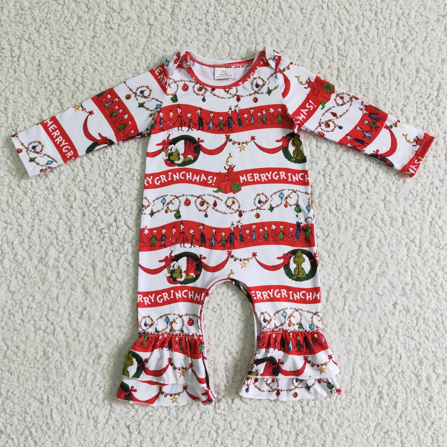 Girls Christmas Red Rompers