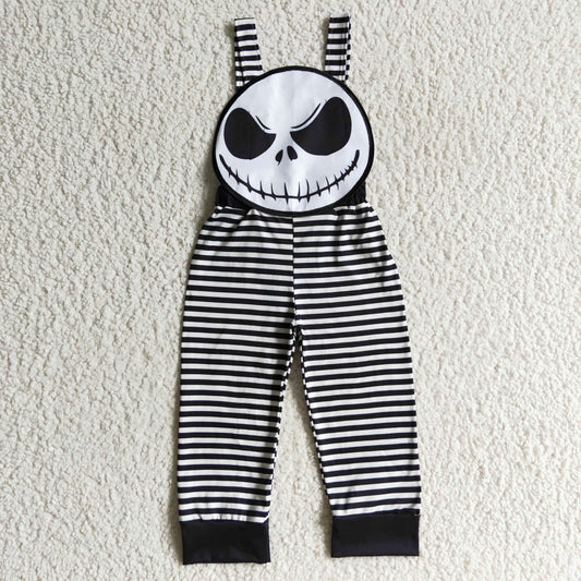 Boys Halloween Skull Overalls