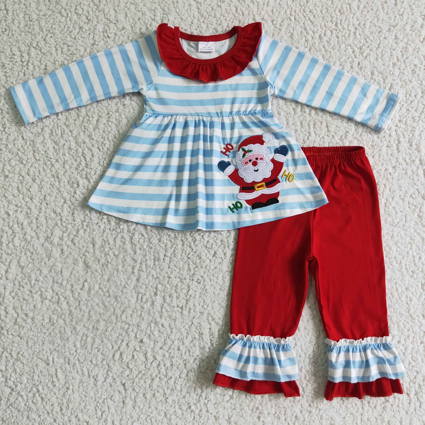 Girls Christmas Santa Outfits Long Sleeves