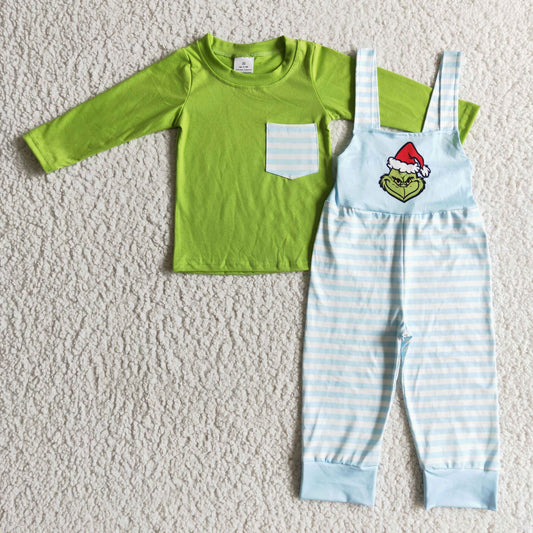 Boys Christmas Green Overalls Green Outfits