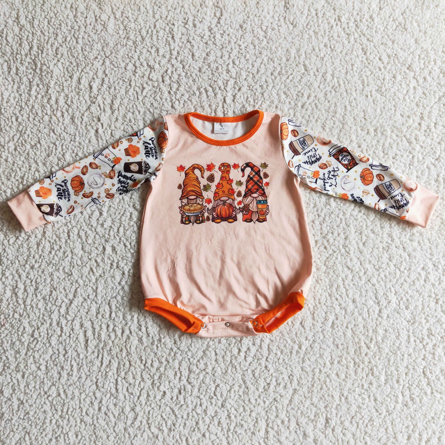 Baby Pumpkin Rompers Long Sleeves