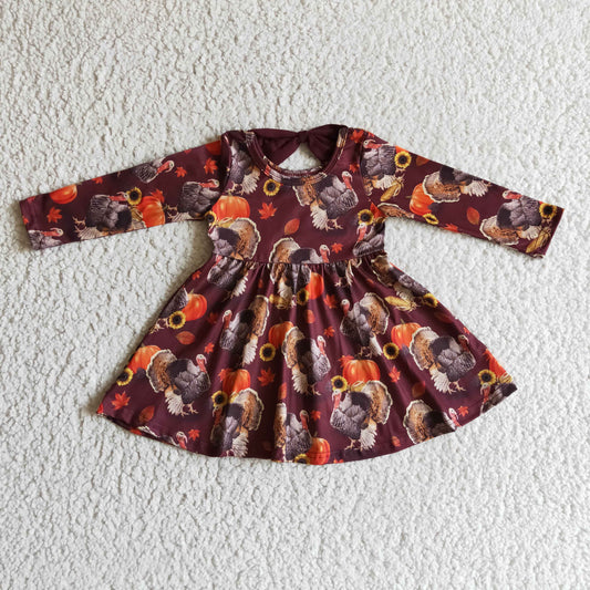 GLD0053 Girls Turkey Dress Long Sleeves