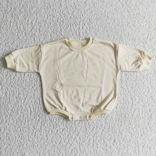 Baby White cotton Rompers Long Sleeves