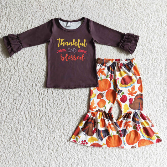 Girls Thankful Blessed Outfits