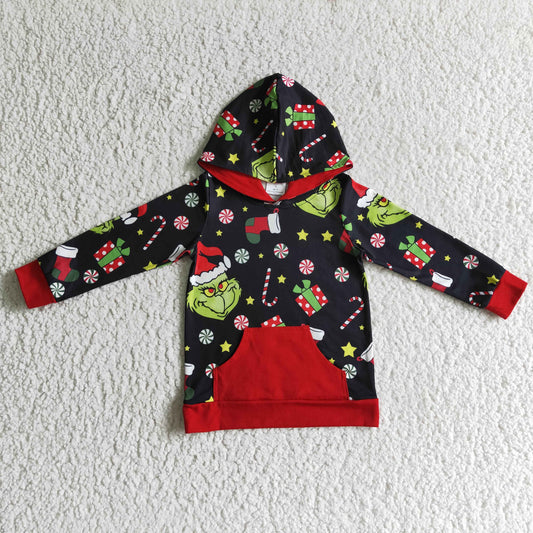 Boys Christmas Black Red Hoodies