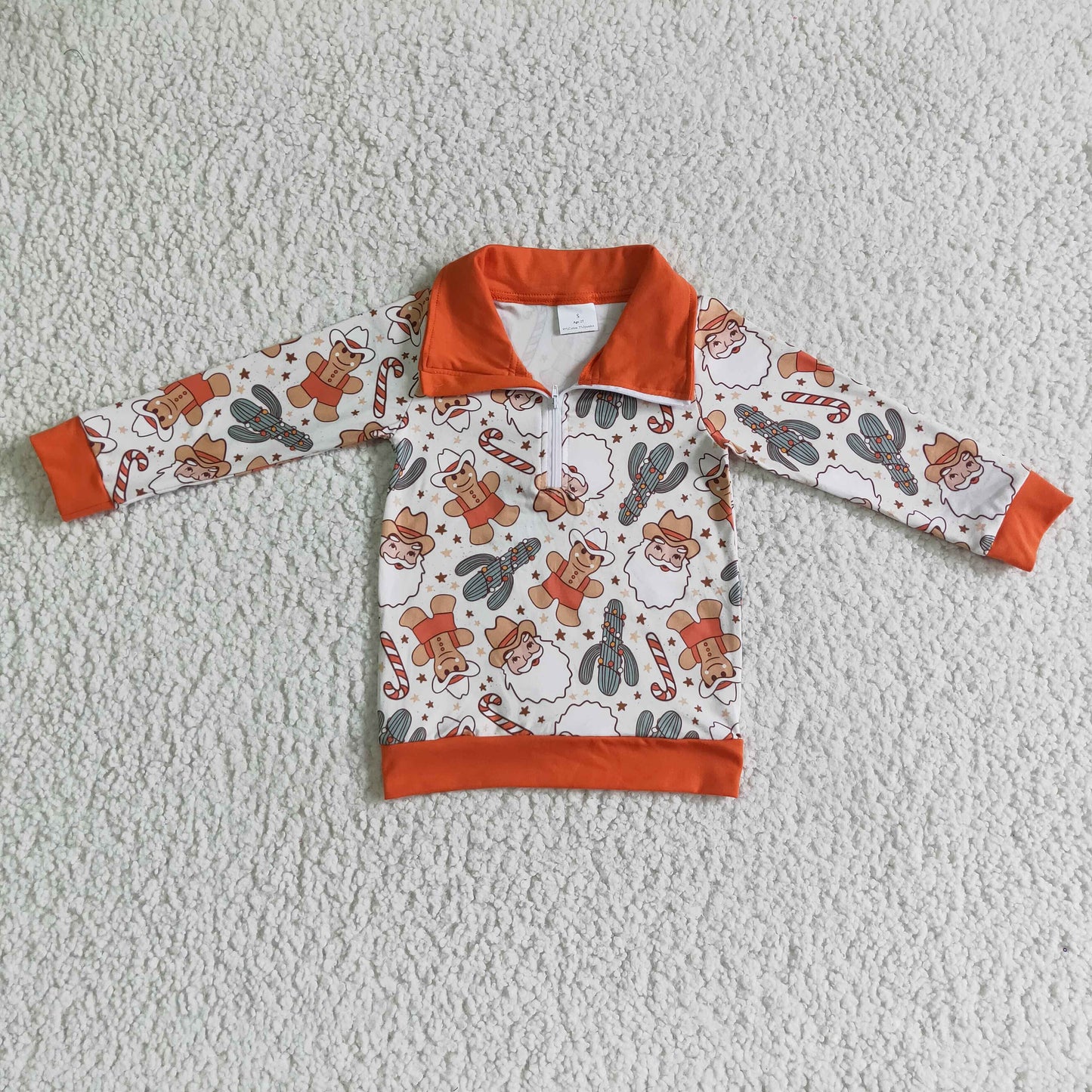 BT0068 Boys Christmas Pullover Long Sleeves Zip