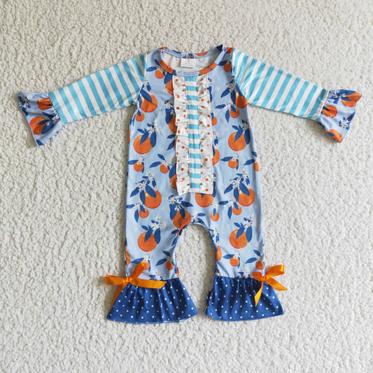 Girls Blue Orange Rompers