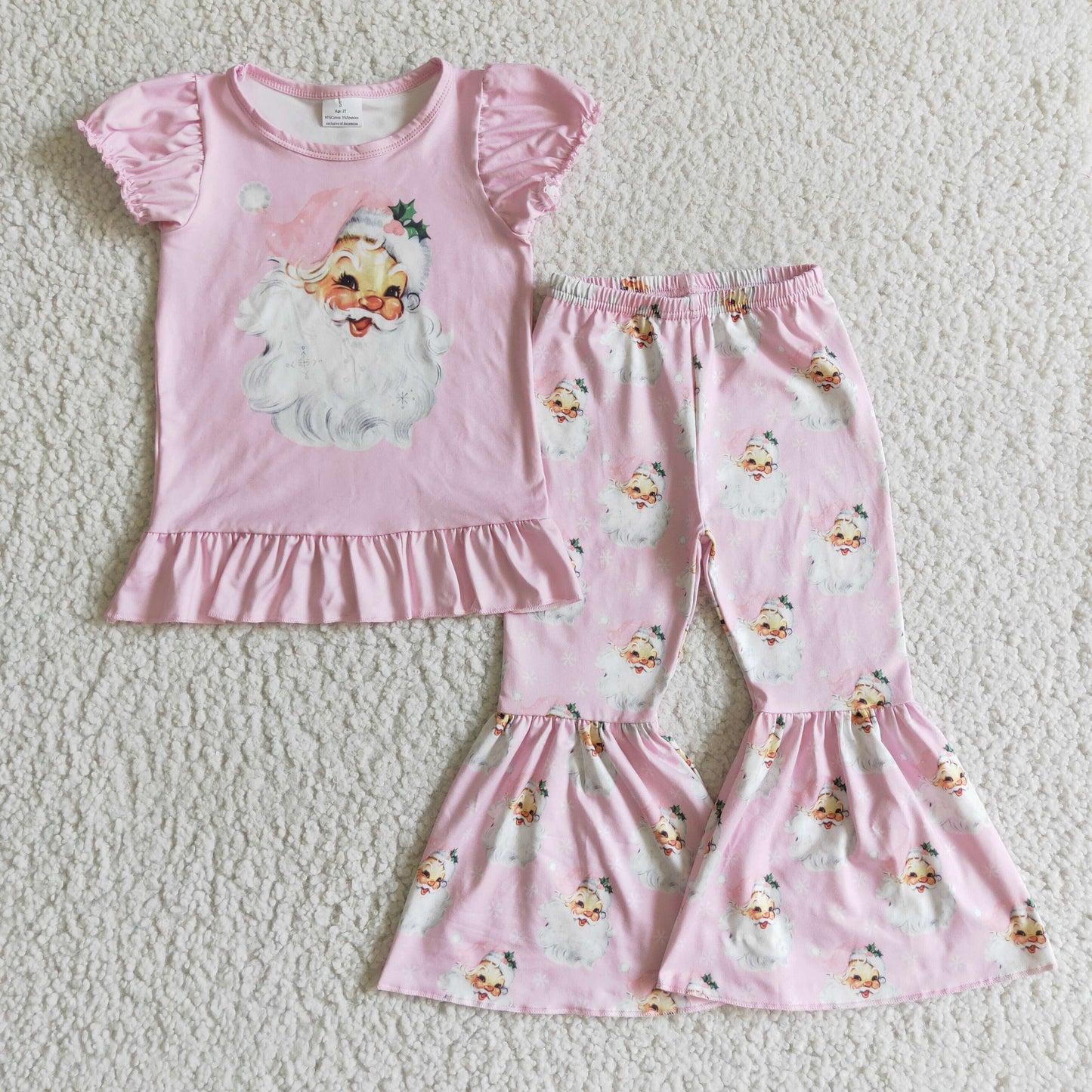 Girls Christmas Santa Pink Outfits