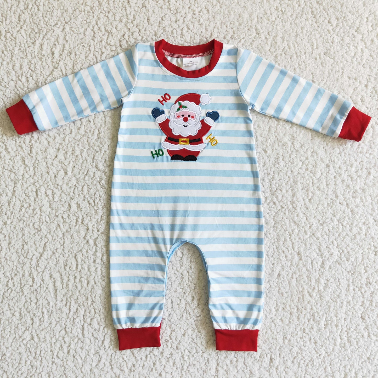 Boys Embroidery Christmas Santa Rompers