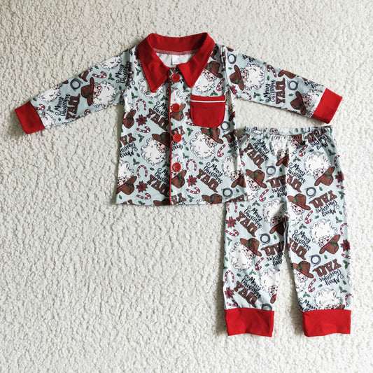 Boys Christmas Pajamas Long Sleeves Pants