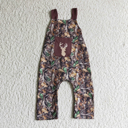 Boys Brown Leaves Deer Rompers