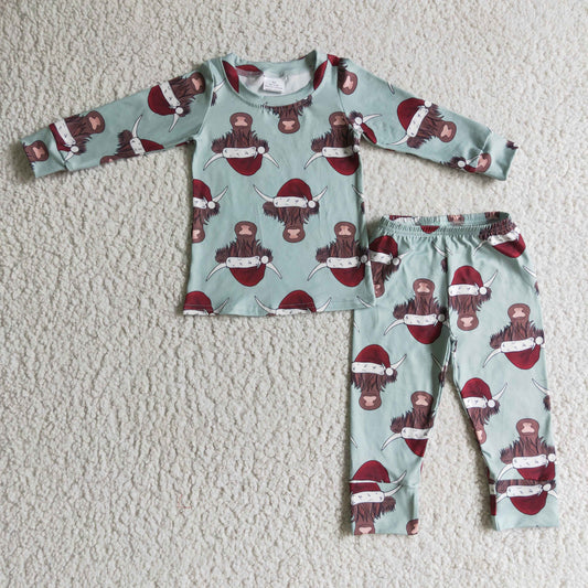 Boys Christmas Cow Pajamas