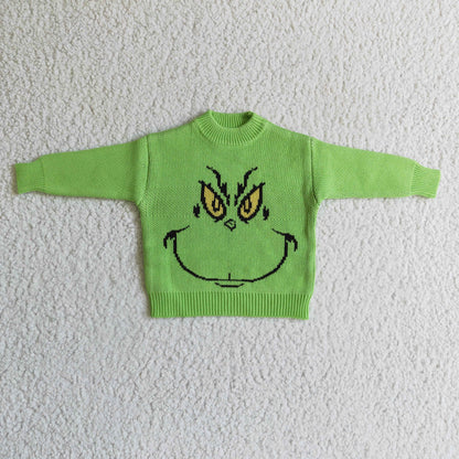 Girls Boys Christmas Green Sweater