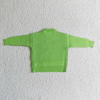 Girls Boys Christmas Green Sweater