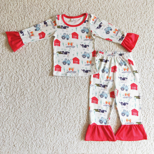 GLP0280 Girls Farm Pajamas Long Sleeves