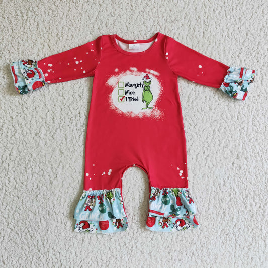 Girls Christmas Red Rompers