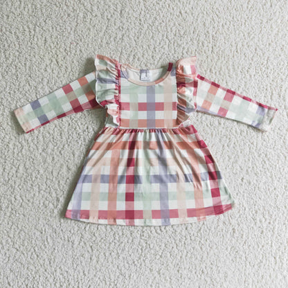 Girls Plaid dress Long Sleeves