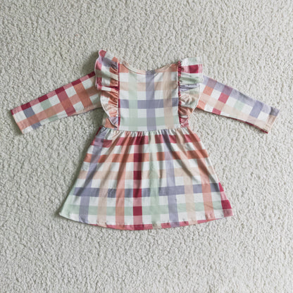 Girls Plaid dress Long Sleeves