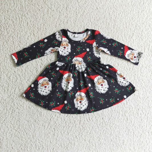 GLD0102 Girls Christmas Santa Black dress