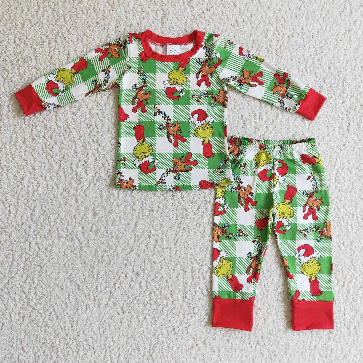 Boys Christmas Green Pajamas