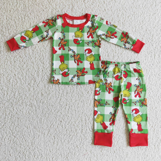 Boys Christmas Green Pajamas