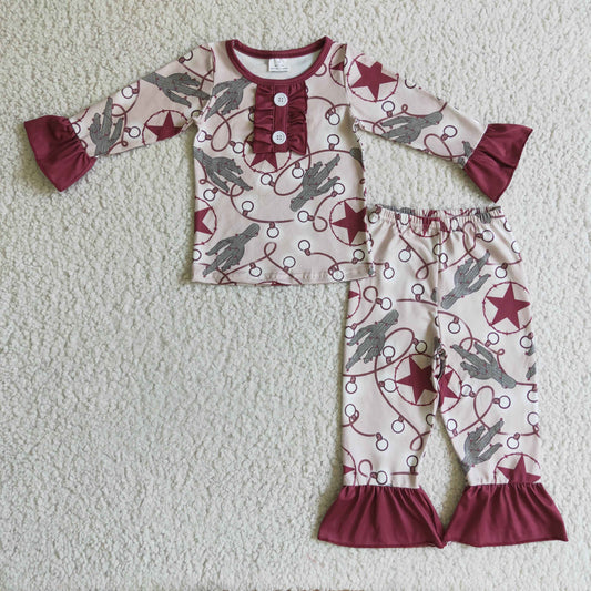 Girls Cactus Cowboys Pajamas