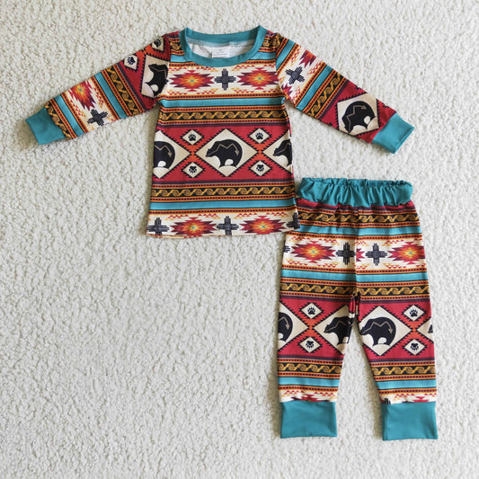 Boys Cow Brown Pajamas