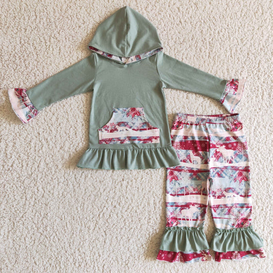 Girls Christmas Deer Hoodies