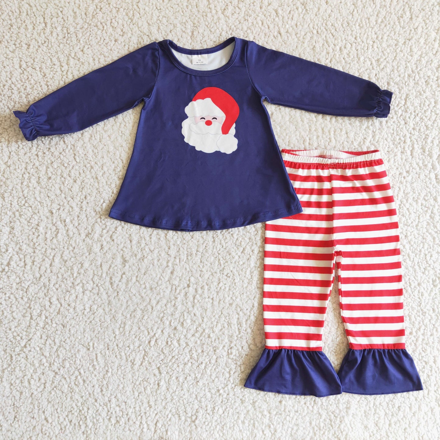 GLP0249 Girls Christmas Santa Navy Outfits