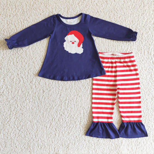 GLP0249 Girls Christmas Santa Navy Outfits