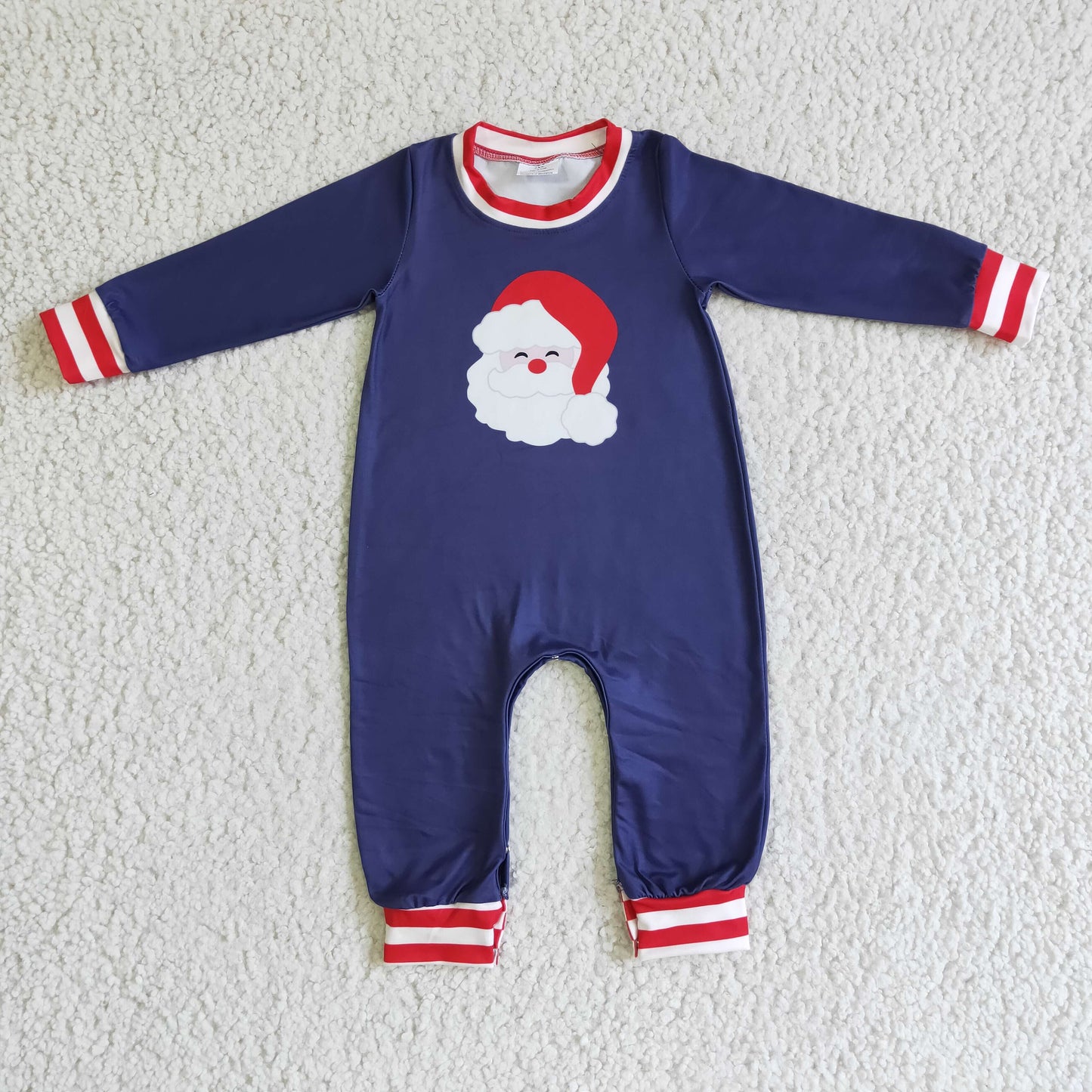 Boys Christmas Santa Navy Rompers