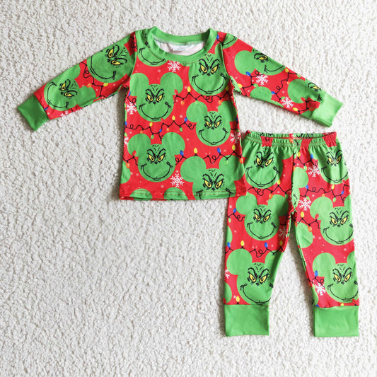 Boys Christmas Green Pajamas