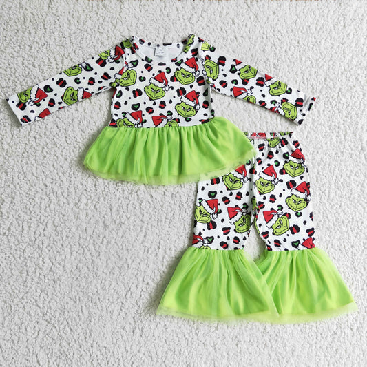 Girls Christmas Green Tulle Outfits