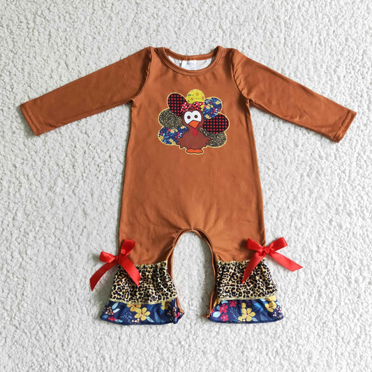 Girls Turkey Brown Rompers