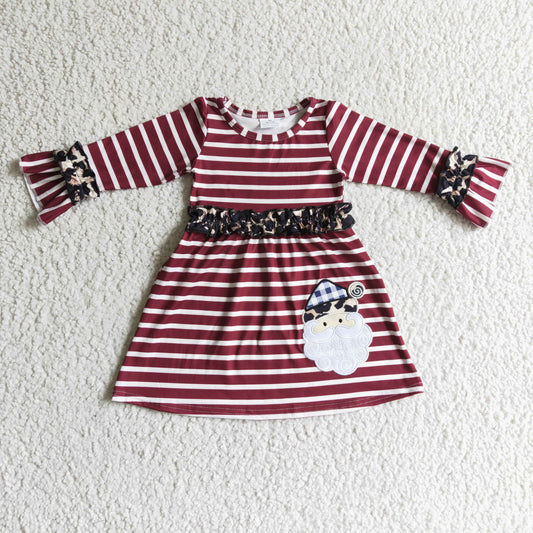 Girls Embroidery Christmas Santa dress