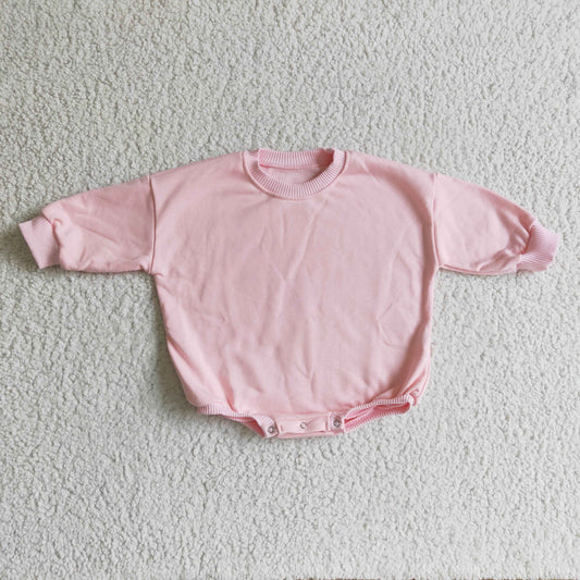 Baby Pink Rompers Long Sleeves Cotton