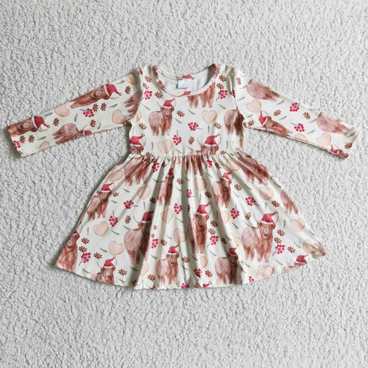 Girls Christmas Cow Dress