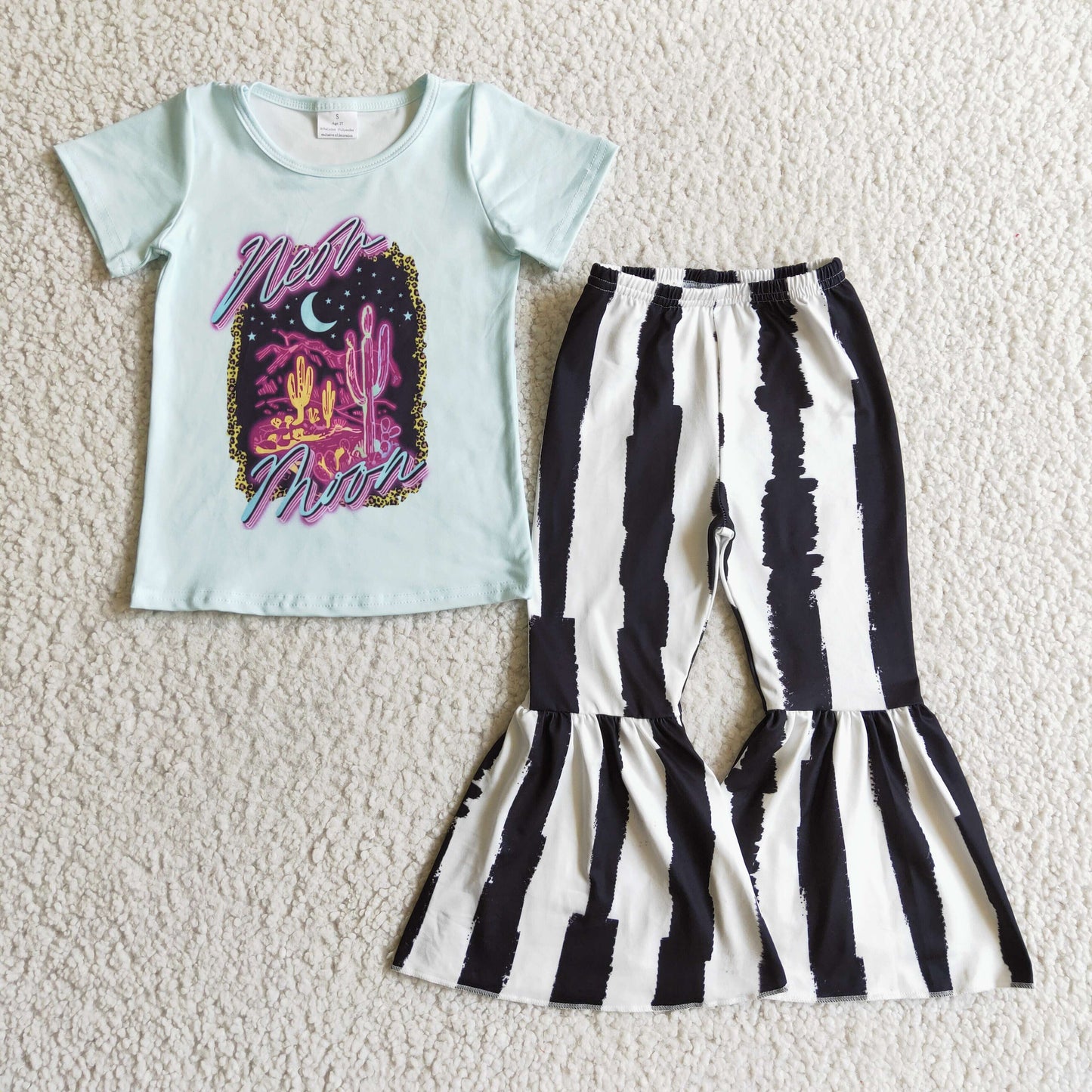 GSPO0213 Girls Moon Outfits Stripe Pants